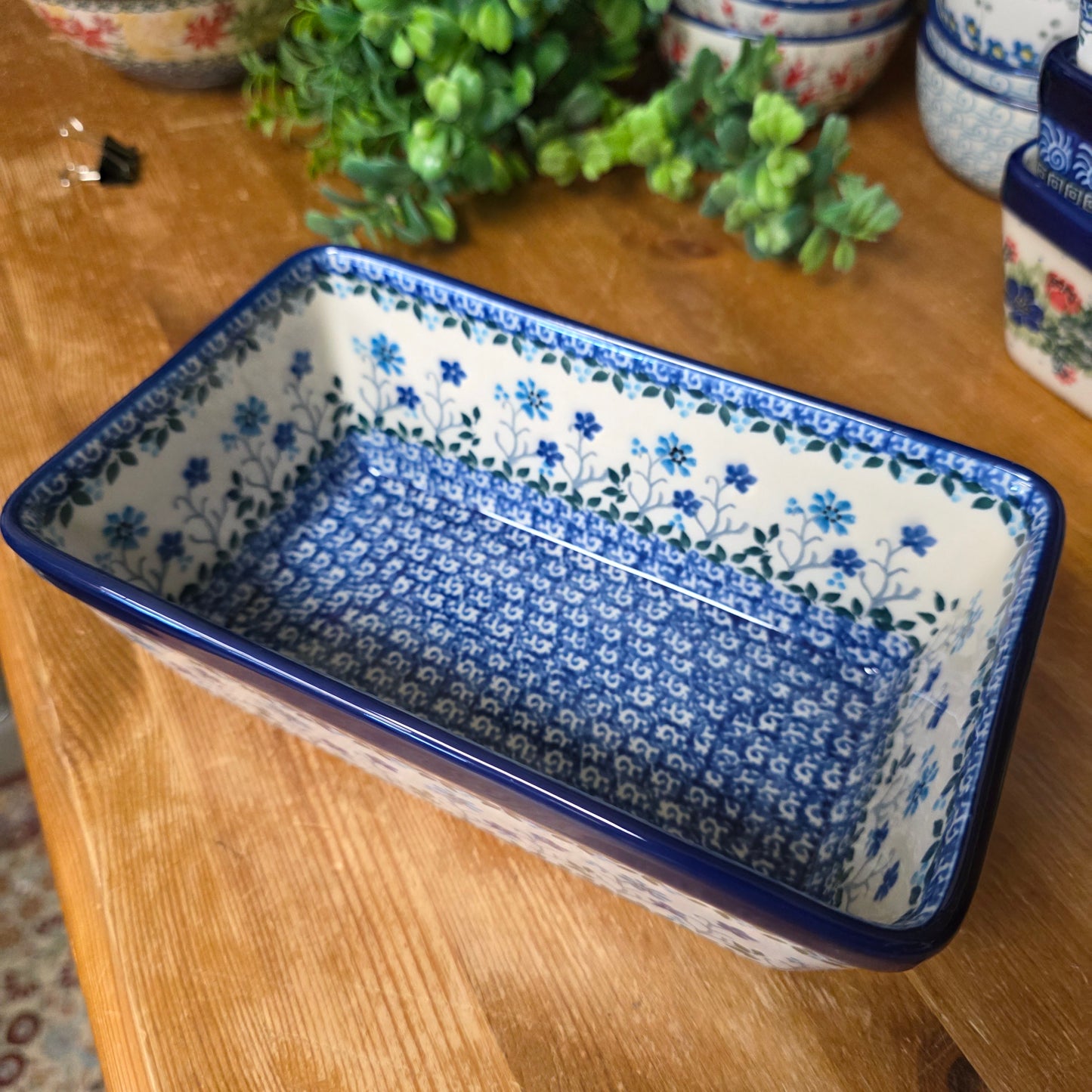 Baker   Loaf Pan   4.75"w X 8"L x 3"deep 603-2785X  Georgia Blue pf0526