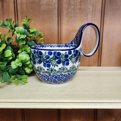 Bowl w/ Loop Handle   16 oz  845-1413X  Huckleberry pf0526