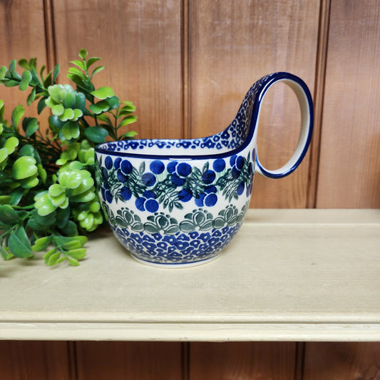 Bowl w/ Loop Handle   16 oz  845-1413X  Huckleberry pf0526