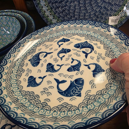 Plate ~ 7.75" 2372X ~ Deep Blue Sea ~ Koi Fish