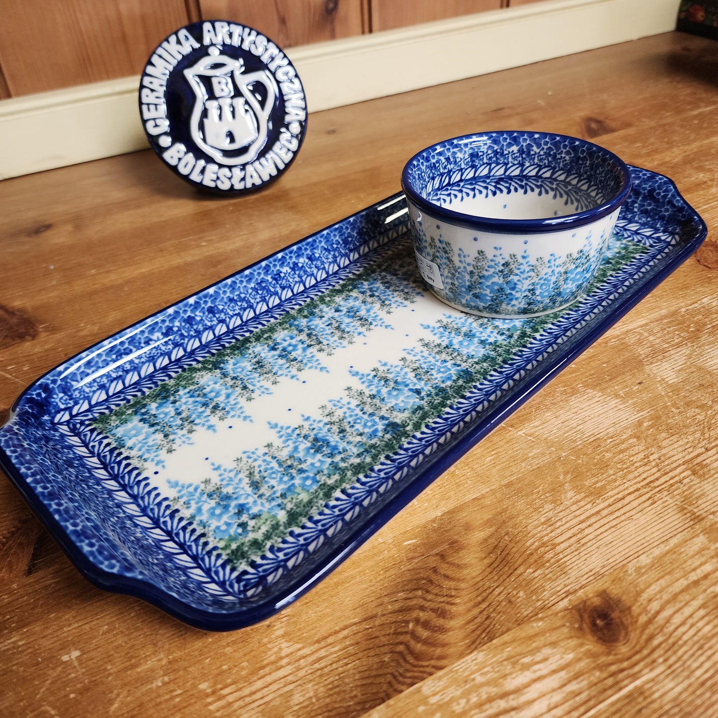 2 pc / Tray & Ramekin 3279X Virginia Bluebell
