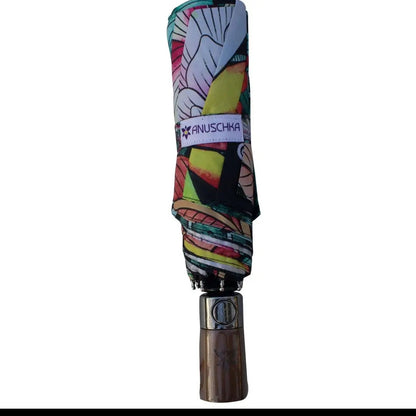 Anuschka ~ Umbrella ~ Black / bird of paradise