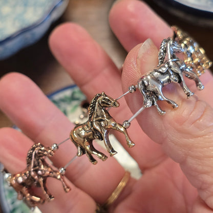 Jewelry Bracelet Horse  lover metal look stretch