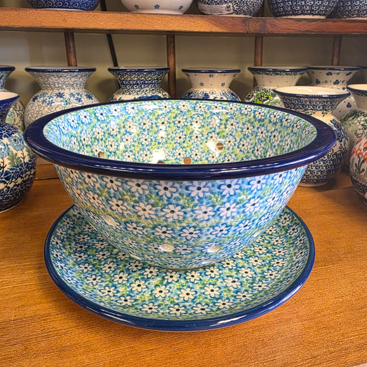 Berry Bowl w/ Saucer ~ 8"W 2252X ~ Key Lime