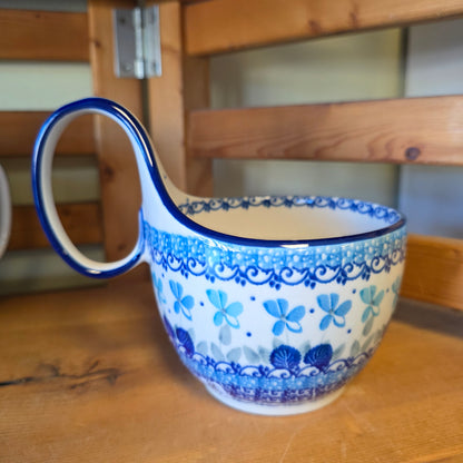 Bowl w/ Loop Handle   16 oz    2751X ~ Blue Orchids