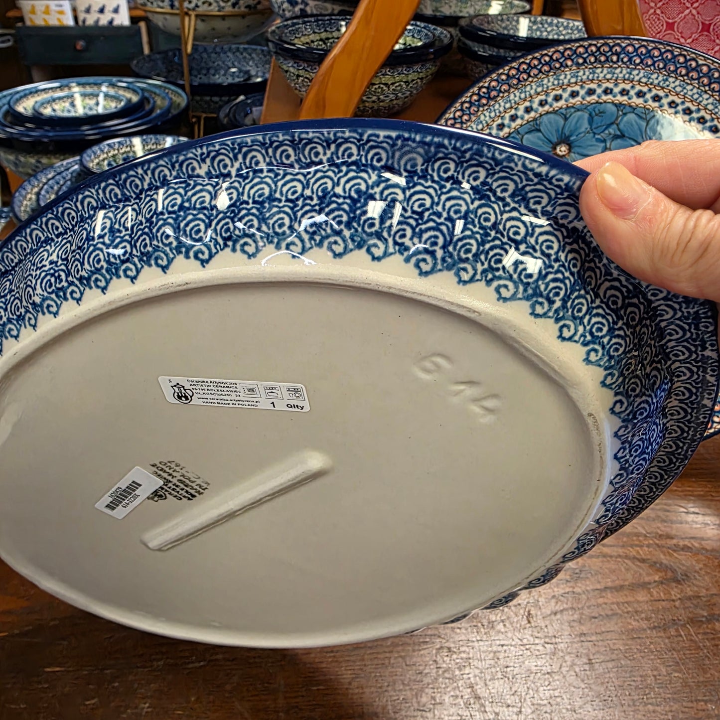 Platter   Oval   10' X 14.5" 614-3220X  Whimsical Garden pf0526  (includes FREE wooden display stand)