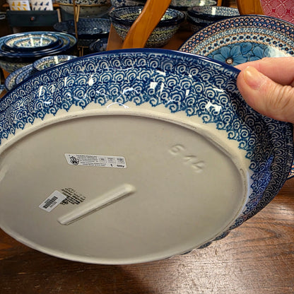 Platter   Oval   10' X 14.5" 614-3220X  Whimsical Garden pf0526  (includes FREE wooden display stand)