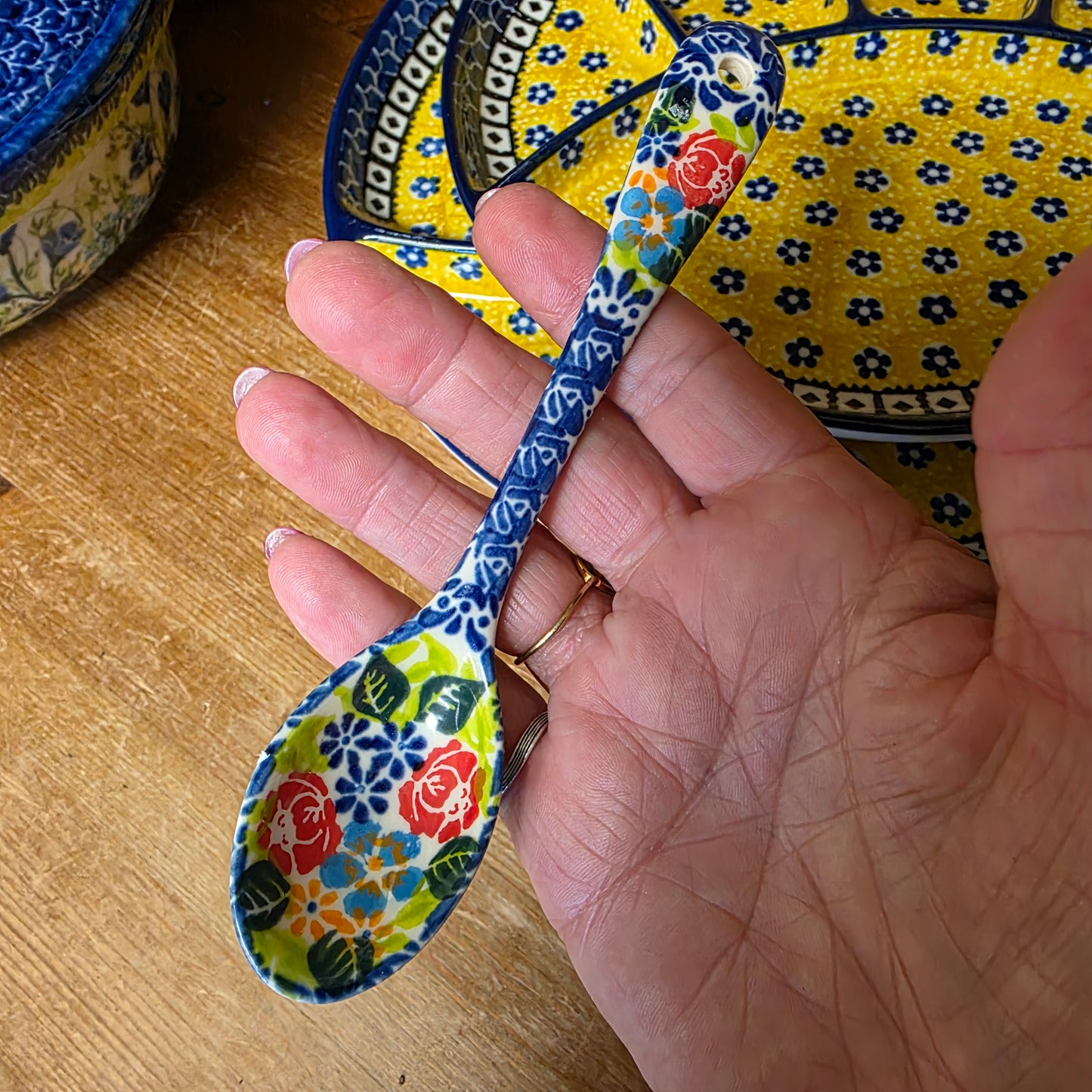 Spoon 6" red/blue