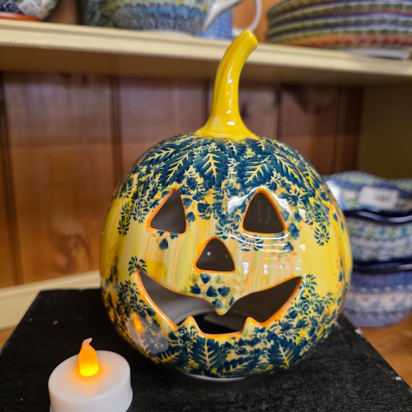 Jack o Lantern ~ Autumn 7" Luminary yellow/green