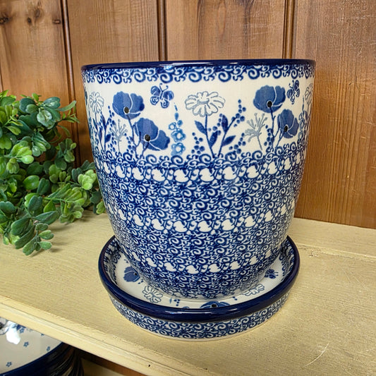 G45 ~ Flower Pot with Drip Plate 6"    G45-2902X  Evening Poppy pf0526