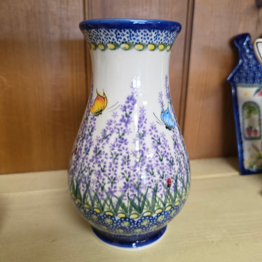 Vase 9" ~ 277 butterfly Lady Bug Butterfly Lavender