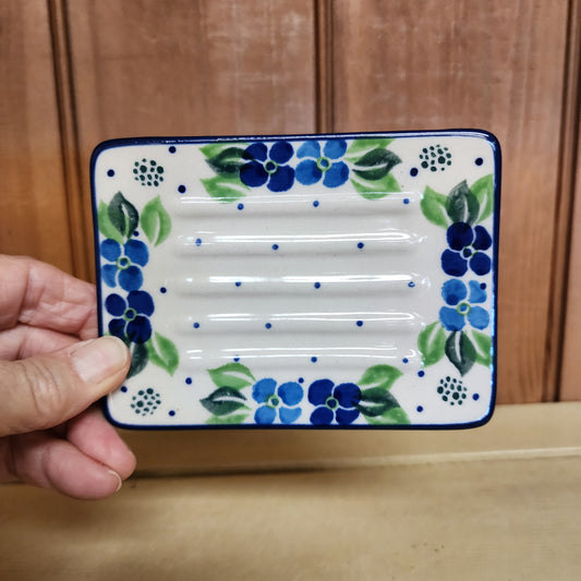 Soap Dish ~ 3.25" x 4.25" 1417X ~ Blue PhloX