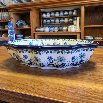 Bowl   Oval Fluted   6" x 7.5" A27-2785X  Georgia Blue pf0526