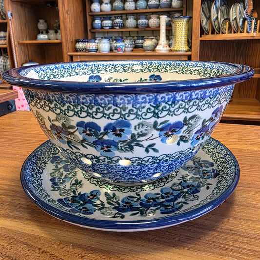 Berry Bowl w/ Saucer   8"W  470-2273X  Winter Viola pf0526