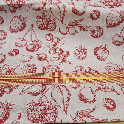 Tea Towel Red Fruits 20" x 28" European Tea Towel