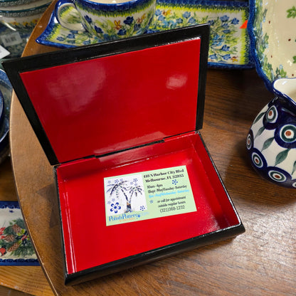 Box Owl William Morris Lacquer Trinket Box ~ Made in Serbia