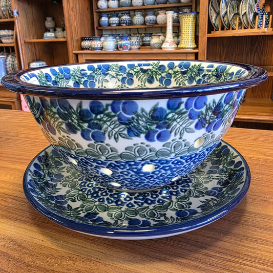 Berry Bowl w/ Saucer   8"W  470-1413X  Huckleberry pf0526