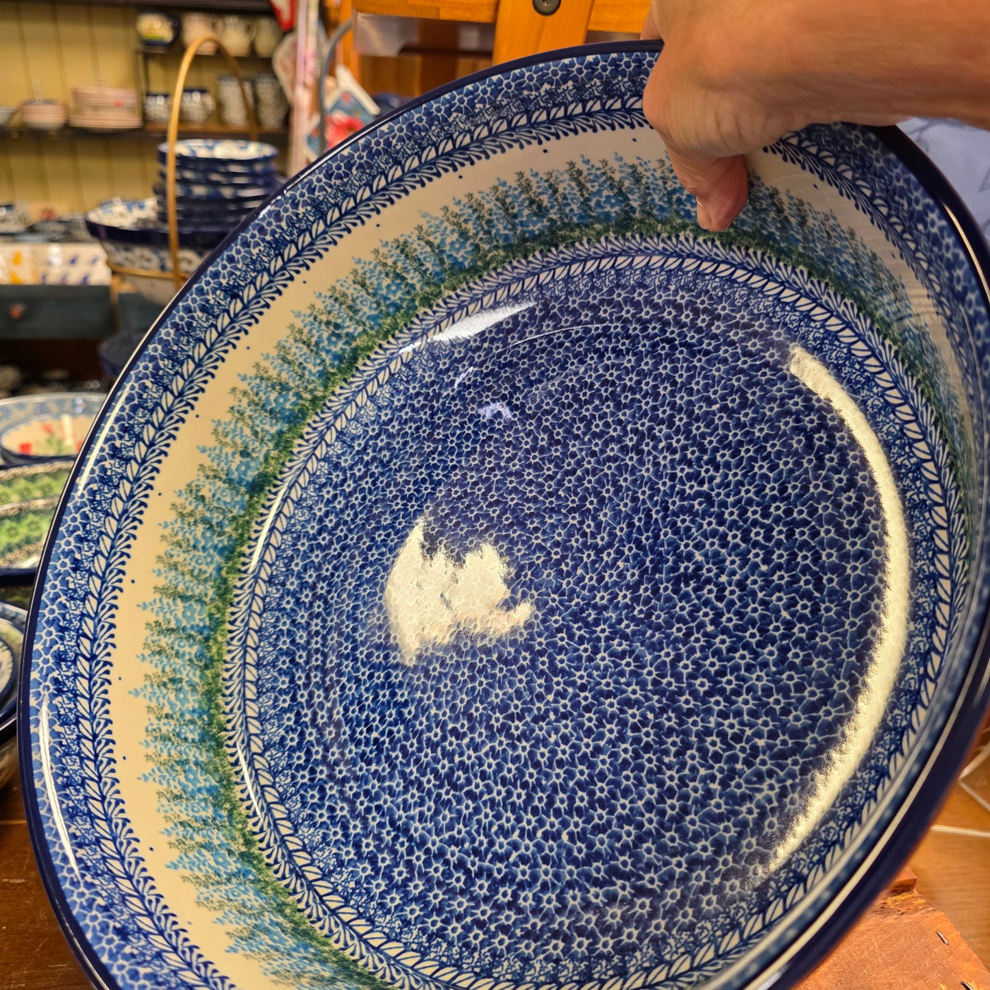 Bowl   Serving   12.5" W 116-3279X  Virginia Bluebells pf0526