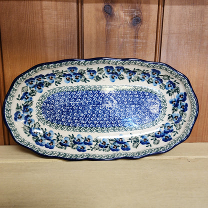 Tray   Scalloped Oval   6.25" x 12.5" A42-2273X  Winter Viola pf0526