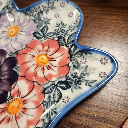 Ghost Platter Pink/Purple large flowers (11"x9")
