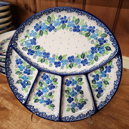 Divided Dish   10"  498-1417X  Blue PhloX pf0526