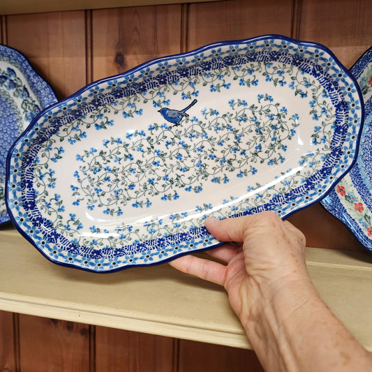 Tray ~ Scalloped Oval ~ 6.25" x 12.5" A42-1932 Bird Song
