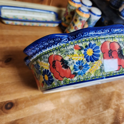 Baker 9"x2" / Round baker Fala w/tab handles/ 188 Red Poppy