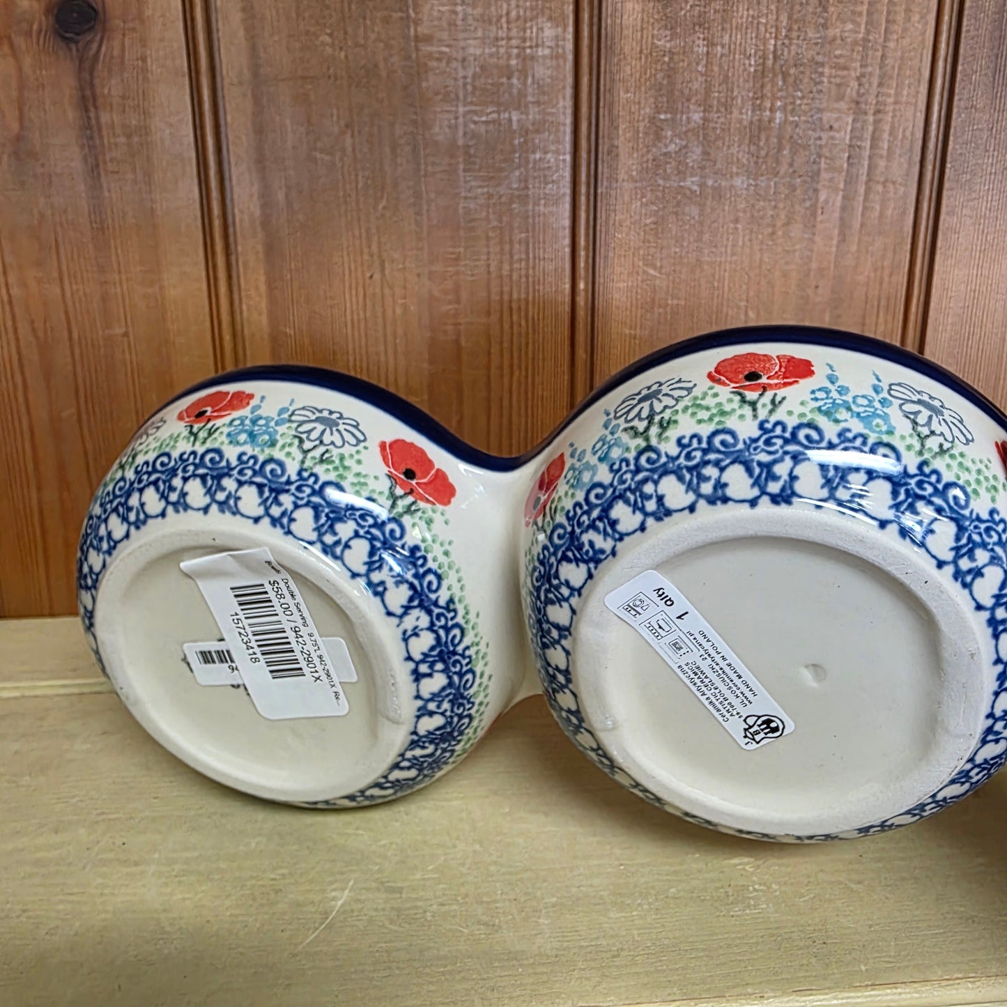 Bowls   Double Serving   9.75"L 942-2901X  Red Poppy Garden pf0526
