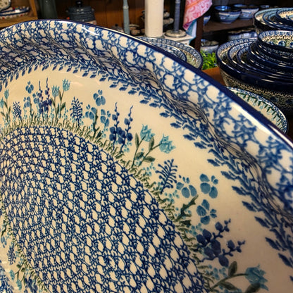 Platter   Oval   10' X 14.5" 614-2898X  Little Gems pf0526  (includes FREE wooden display stand)