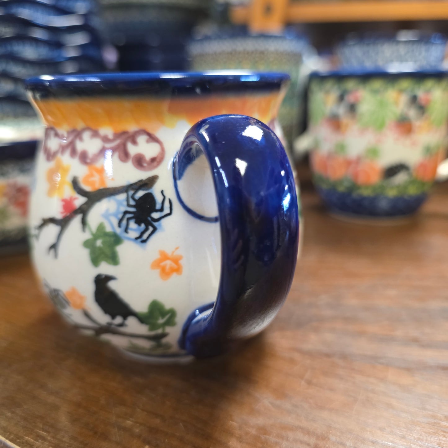 Mug 12 oz scarecrow Raven pumpkin