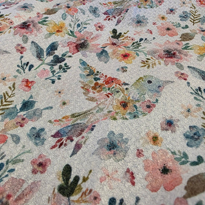 Towel /poly ~ Floral Hummingbird Waffle Dish Towel