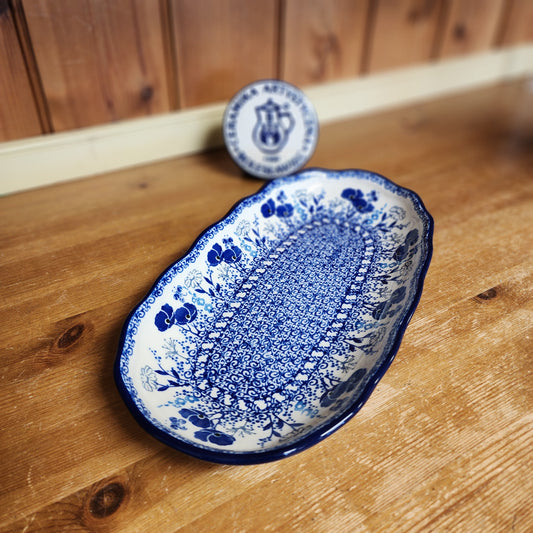 Tray   Scalloped Oval   6.25" x 12.5" A42-2902X  Evening Poppy pf0526