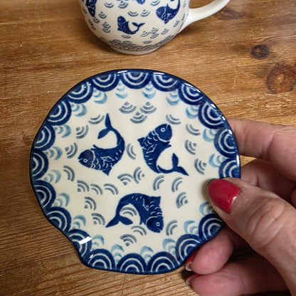 Shell Shape Spoon Rest ~ 4" 2372X ~ Deep Blue Sea