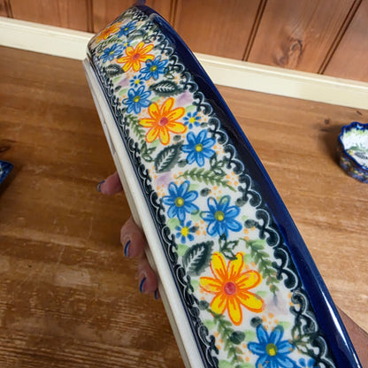 Baker Tab ~ 13" colorful flowers 4003