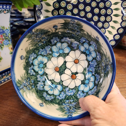 Bowl ~ 6" ~ blue grey floral Bold