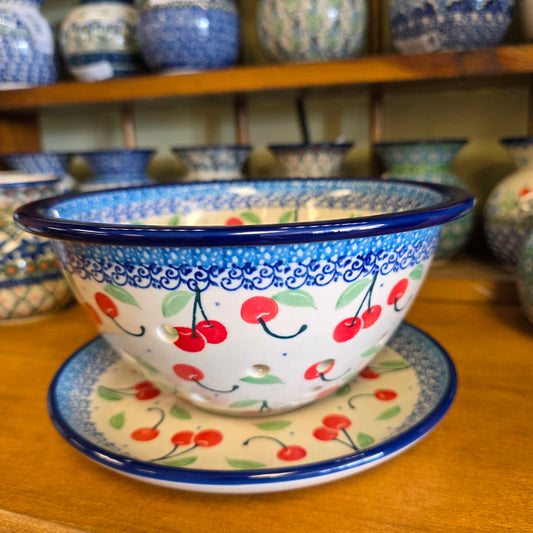 Berry Bowl w/ Saucer   8"W  470-2715X  Cherry Pie pf0526