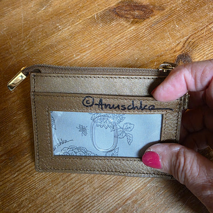 Anuschka ~ Card Case / zip RFID bronze