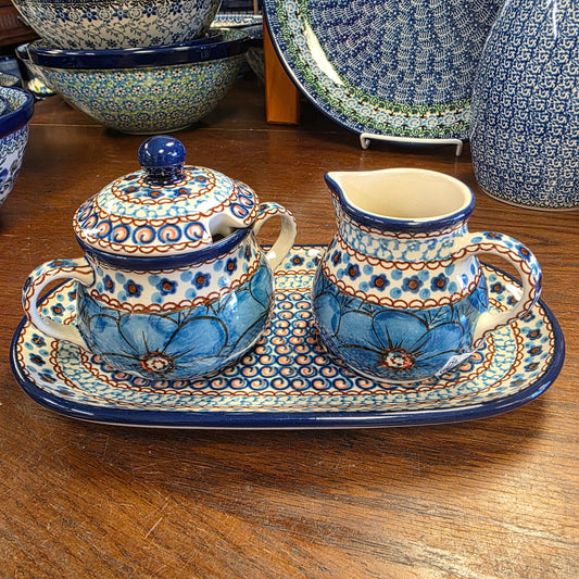 Cream (6 oz) & Sugar (7oz) w/Plate U408C ~ U4