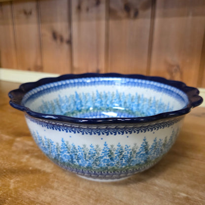 Bowl   Scalloped Edge  628-3279X  Virginia Blue Bells 9"wx3"deep. pf0526