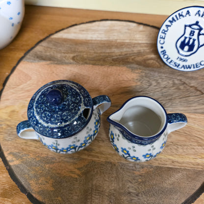 Set ~ Sugar/Creamer Blue Spring Daisy