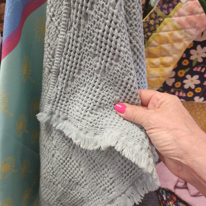 Tea Towel Sage green Waffle