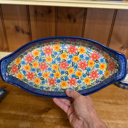 Baker Tab ~ 13" colorful flowers 4003