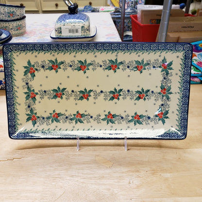 Rectangular Tray ~ 11.8x6.5" C26-2973X Winter Holly