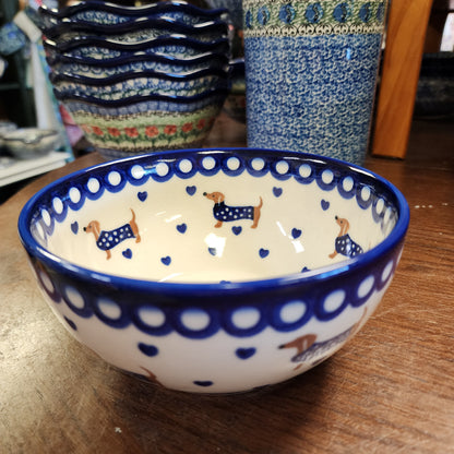 Bowl ~ 6" ~ Dachshund 1322 blue sweater