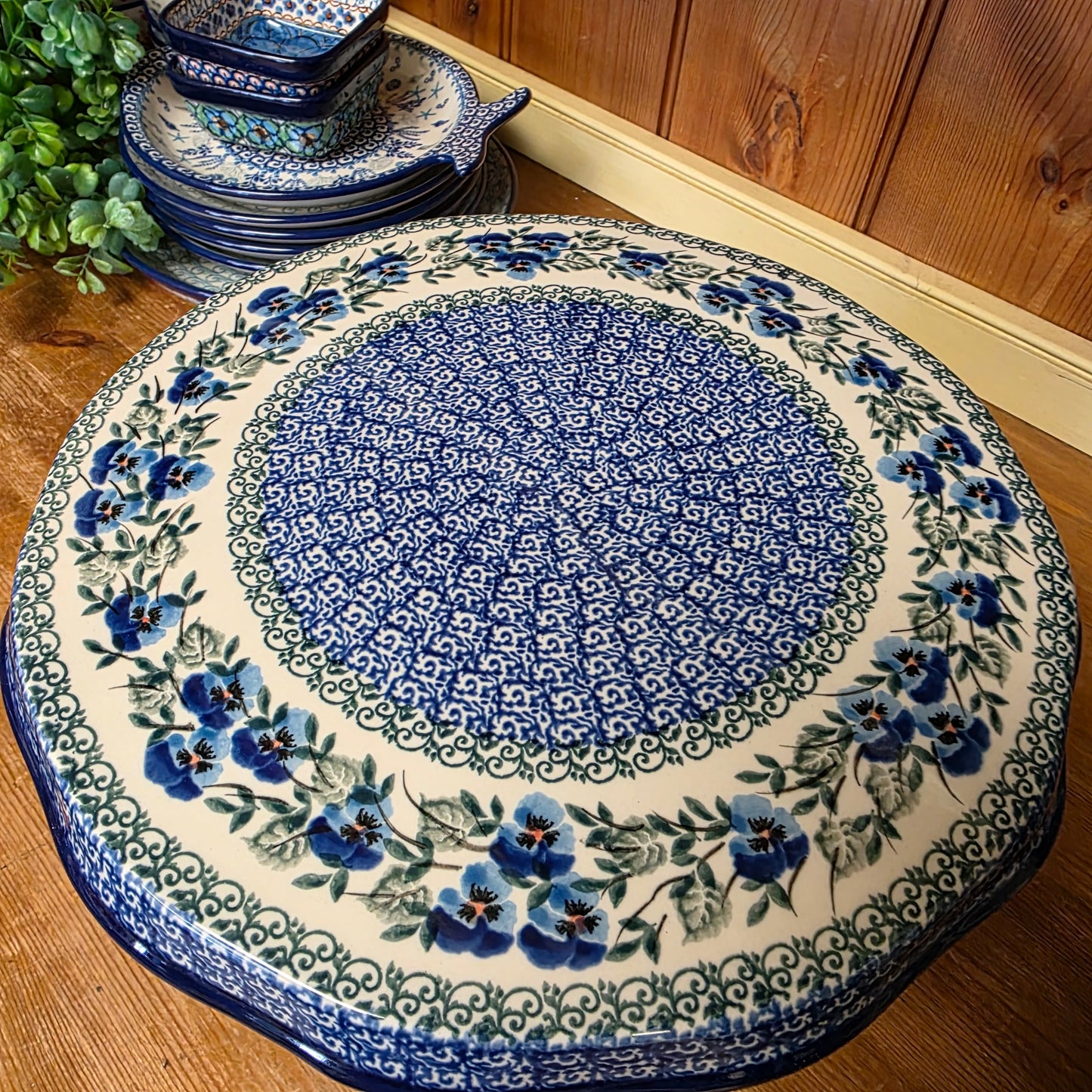 Cake plate  Pedestal  148-2273X  Winter Viola pf0526
