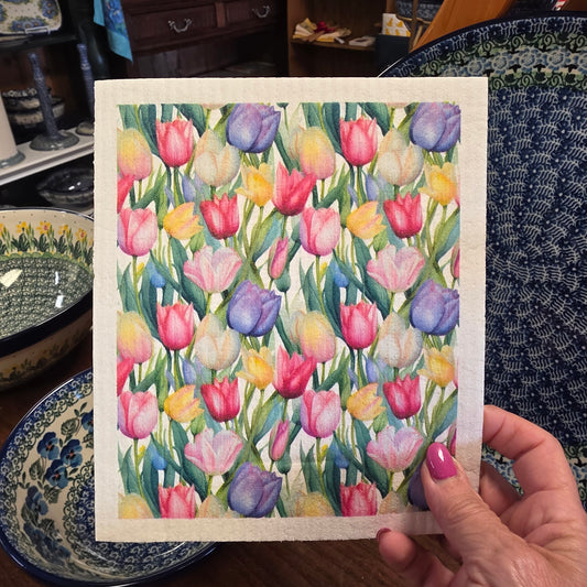 Dishcloth Tulips (Swedish Dishcloth)