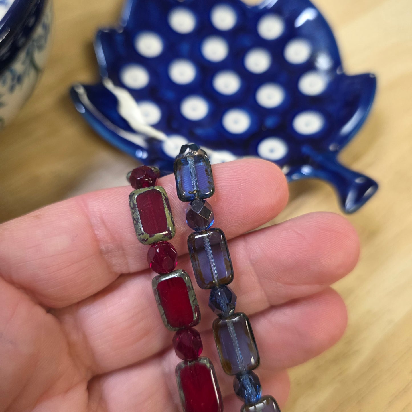Bracelet / 2 pc blue/red