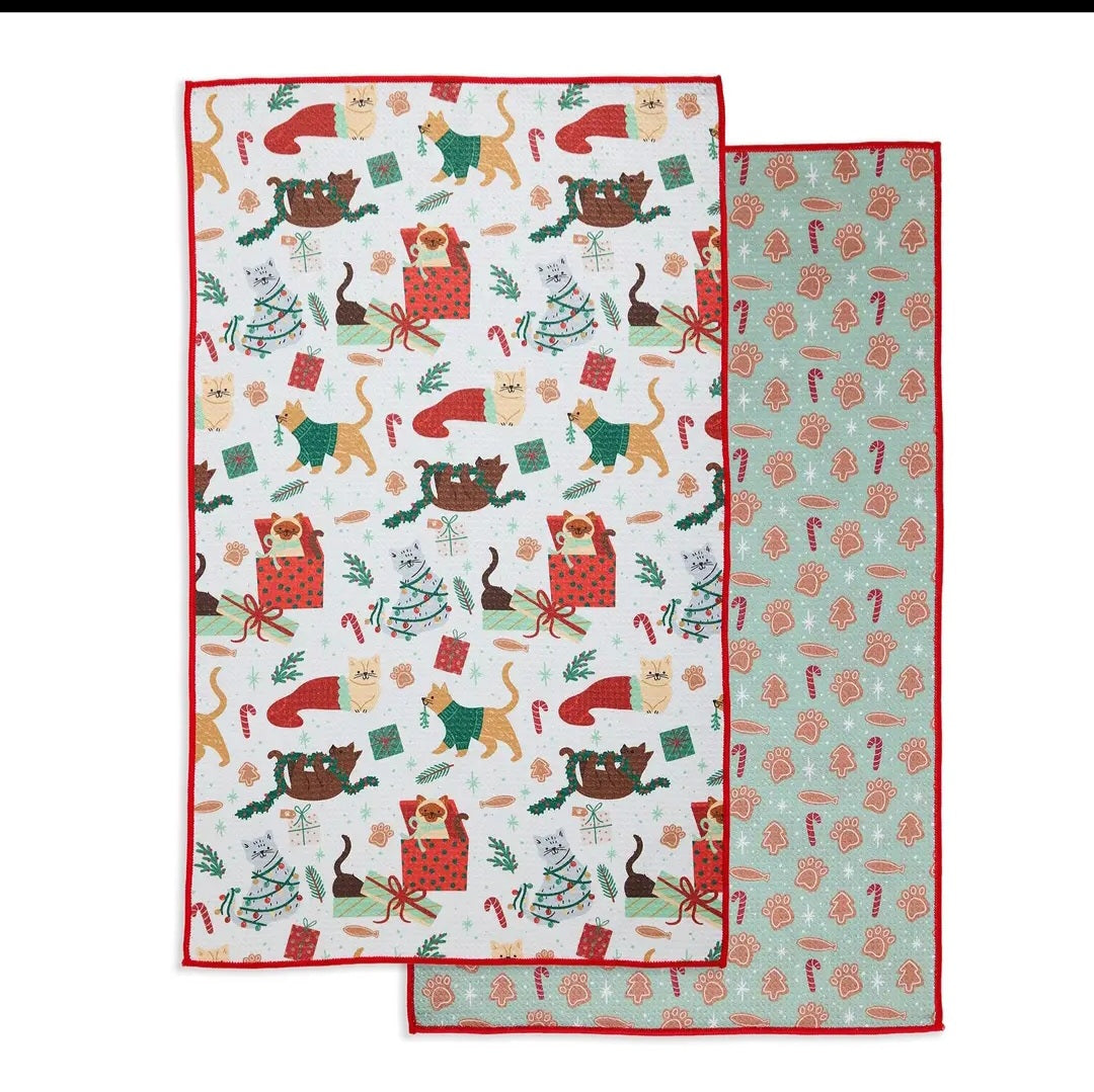 Towel /poly ~ Christmas Kitties