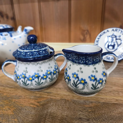 Set ~ Sugar/Creamer Blue Spring Daisy
