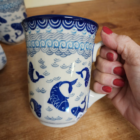 Mug ~ Bistro ~ 16 oz. 2372X ~ Deep Blue Sea ~ Koi Fish